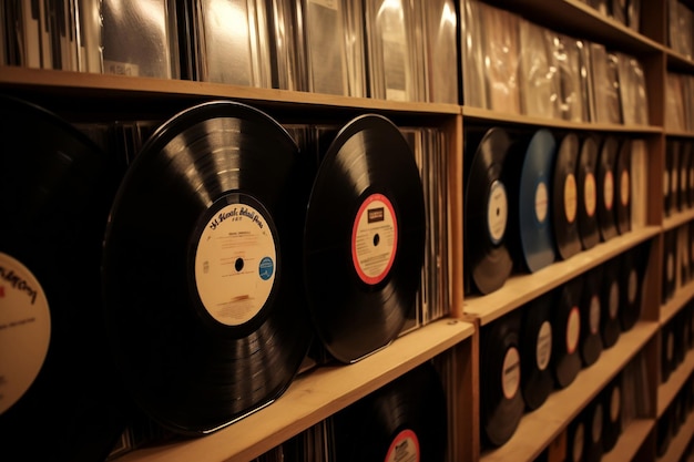 Schallplatten im Store AI Generated