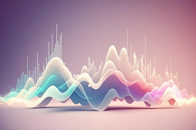Schallwellenmusik-Audiofrequenzkonzept Abstrakter Hintergrund in Pastellfarben Generative KI
