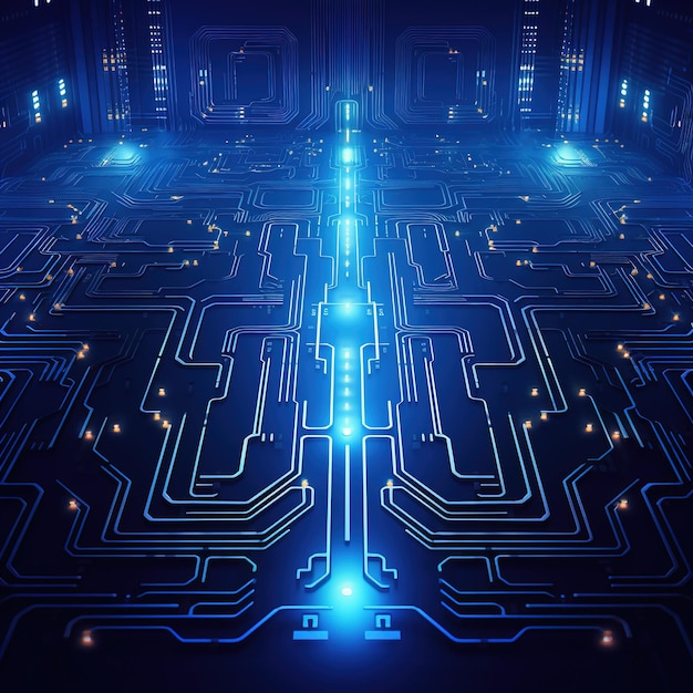 Schaltplatten-Hintergrund mit abstrakter Technologie Chip-Prozessor Zentralcomputer-Prozessoren CPU-Konzept Motherboard digitaler Chip Technologie-Wissenschafts-Huntergrund