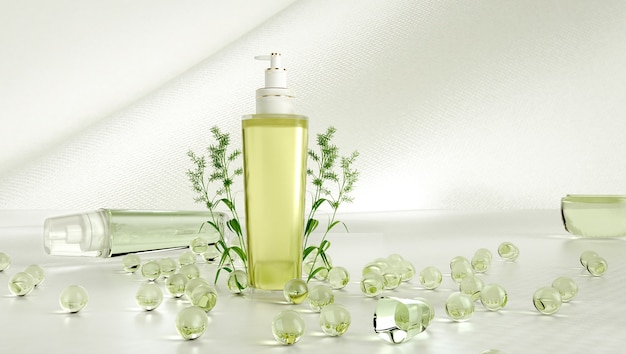 Schaufenster Parfume Produktanzeige. 3D-Rendering