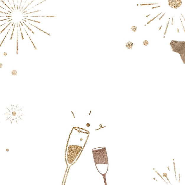 Schaumende Champagner festlicher Rahmen png transparenter Hintergrund
