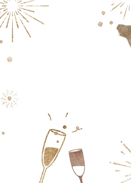 Schaumende Champagner festlicher Rahmen png transparenter Hintergrund