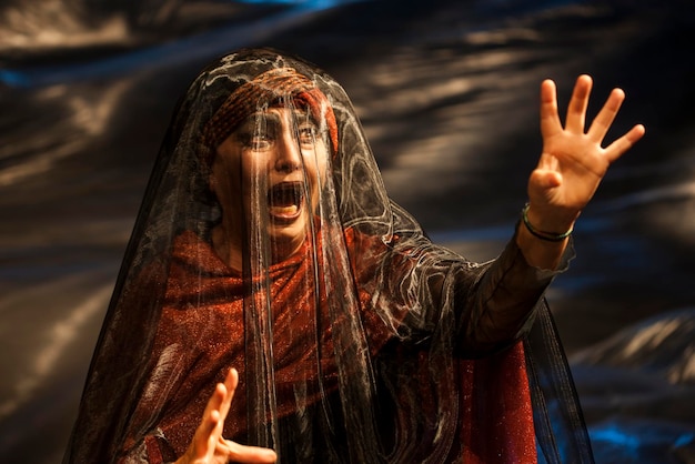 Schauspielerin auf der Bühne