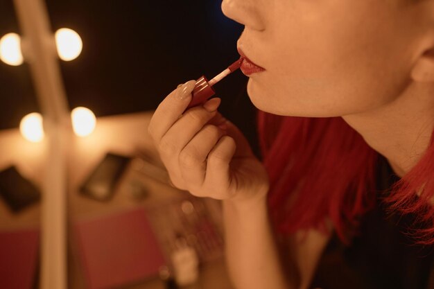 Schauspielerin mit Lippenstift