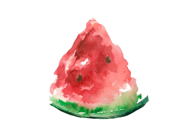 Scheibe der roten saftigen Wassermelone auf einem weißen Hintergrund lokalisiert