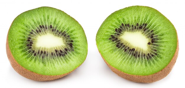 Scheibe Kiwi lokalisiert auf weißem Hintergrund