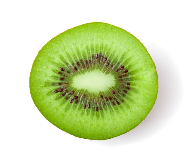 Scheibe Kiwi lokalisiert auf weißem Hintergrund