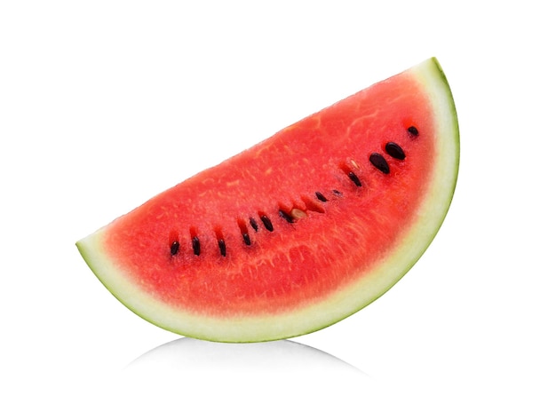 Scheibe Wassermelone isoliert auf weißem Hintergrund