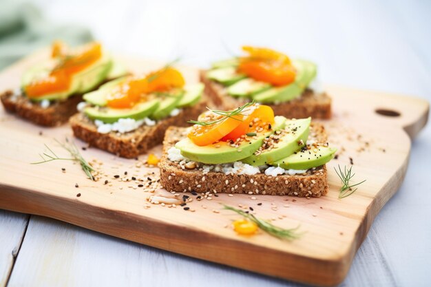 Scheiben reifer Avocado auf Vollkorn-Toast