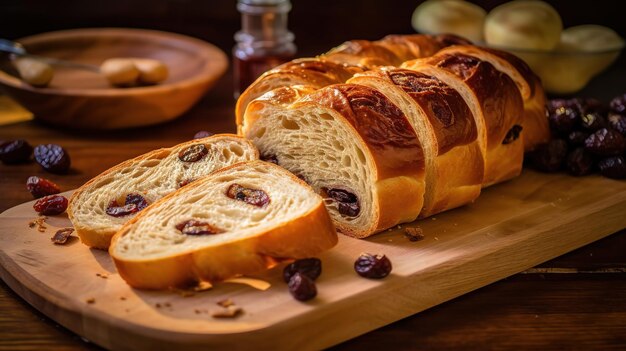 Scheiben Rosinenbrot