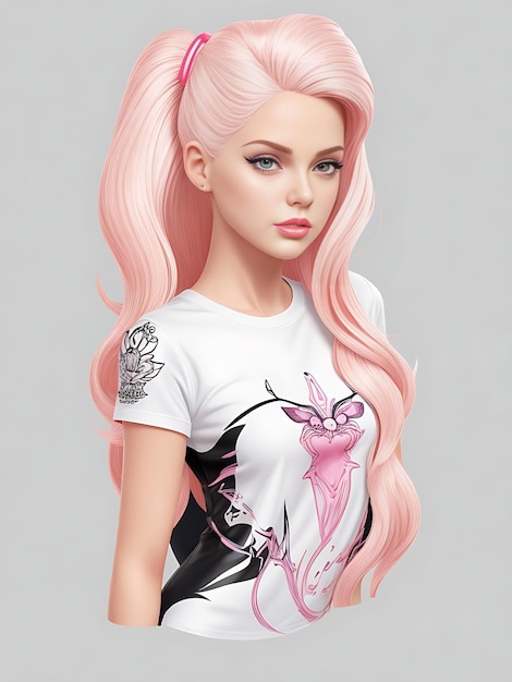 Schicke Barbie-Puppe im rosa Anzug, stilvolles Sammlerstück