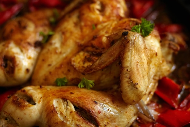 Schicken mit roter Pfeffer-Harissa-Sauce