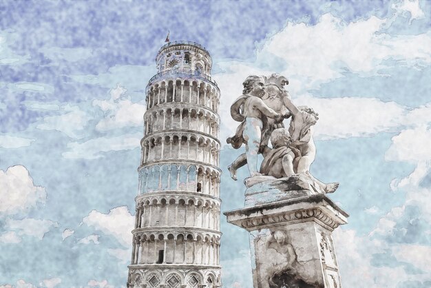 Foto schiefer turm von pisa italien