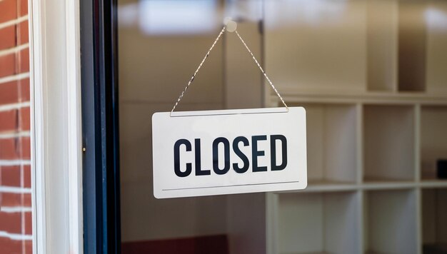 Schild an der Tür Geschäft geschlossen Geschäftsbüro oder Geschäft Geschäft ist geschlossen generative Ai
