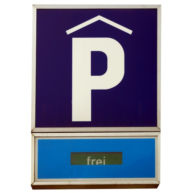 Schild "Parken frei".