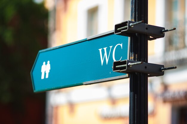 Schild WC-Schild Zeiger mit Aufschrift WC