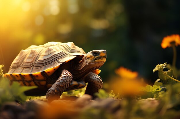 Schildkröte in ihrer natürlichen Umgebung Generative KI