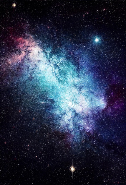 Schillernder Sternenhimmel, kosmisches Sternenhimmel-Hintergrundmaterial, generativer KI-Inhalt von Midjourney