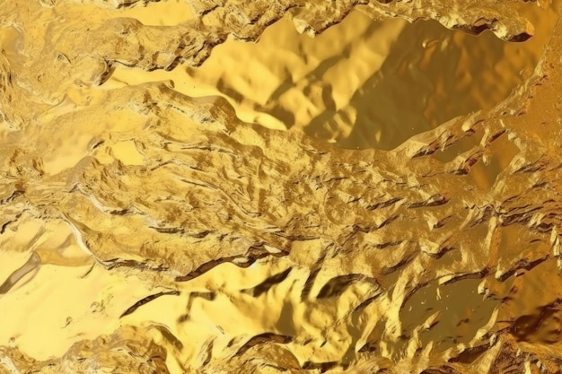 Schimmernde Schönheit von TopView Goldfolie, Nahaufnahme, generative KI