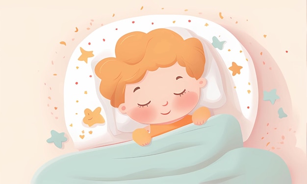 Schlafende Babymädchen-Vektorillustration