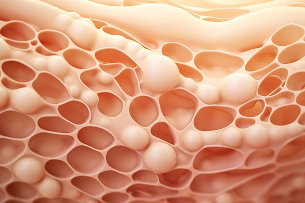 Schlaffe Hautschicht und Hautzellen 3D-Rendering