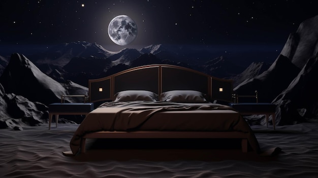 Schlafzimmer und Mond Natur HD Wallpaper fotografisches Bild