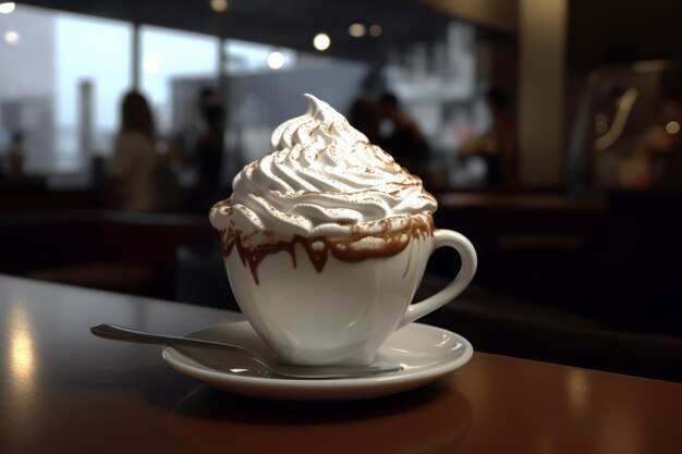 Schlagsahne-Dessert-Café Geschmackvolles Essen Erzeugen Sie Ai