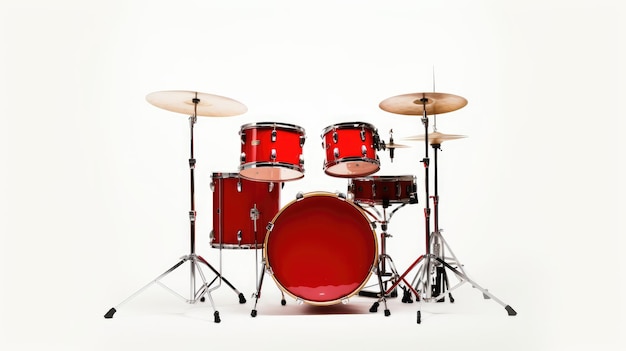 Schlagzeug auf weißem Hintergrund, AI-generiertes Bild