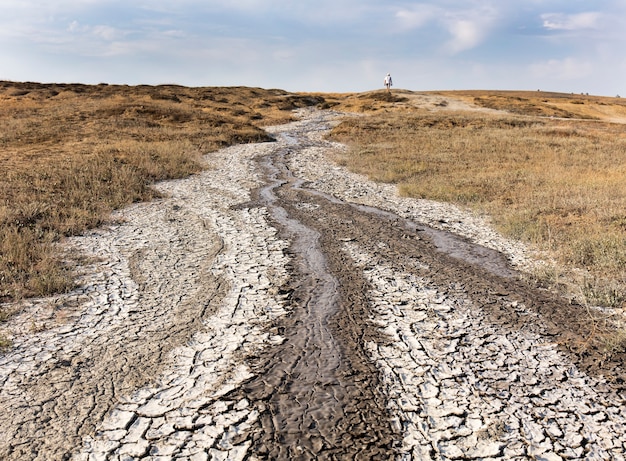 Foto schlammvulkanausbruch, landschaft