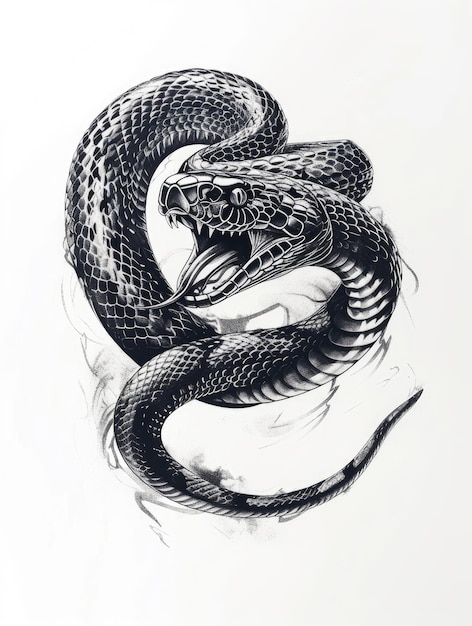 Schlangen-Tattoo auf weißem Hintergrund