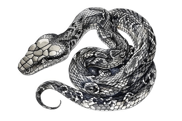 Schlangenillustration auf weißem Hintergrund Malbuch für Kinder