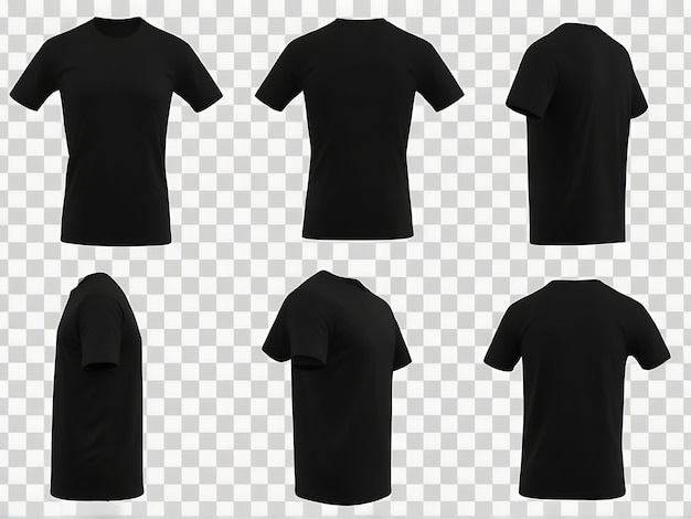 Schlanke, einfache, leere schwarze T-Shirts