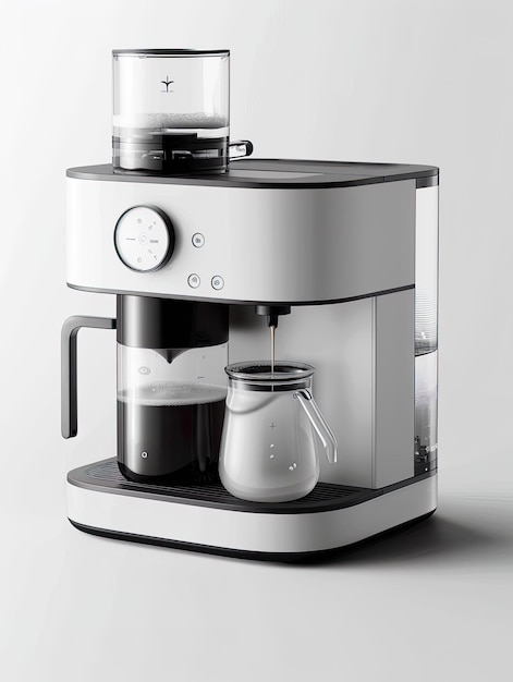 Schlanke moderne Kaffeemaschine auf der Küchenplatte
