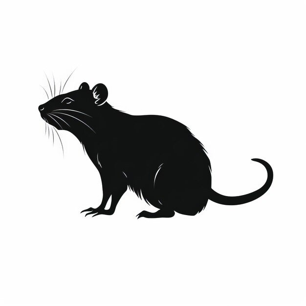 Foto schlanke silhouette der schwarzen ratte, sauberes design mit mattem finish