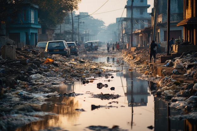 Schlechte Umwelt in der Stadt