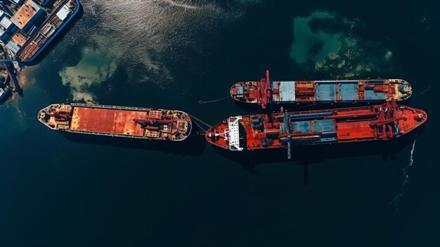 Schlepper liegen im Hafen, Luftbild Jedda Por