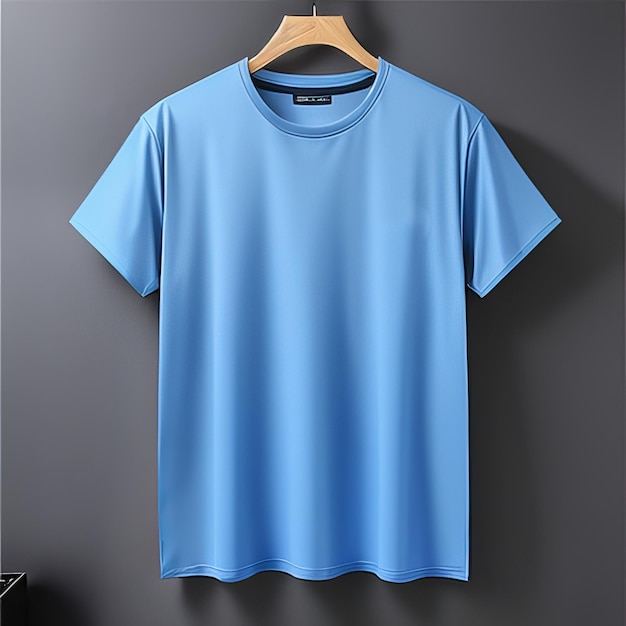 schlichtes blaues Blanko-Mockup-Shirt