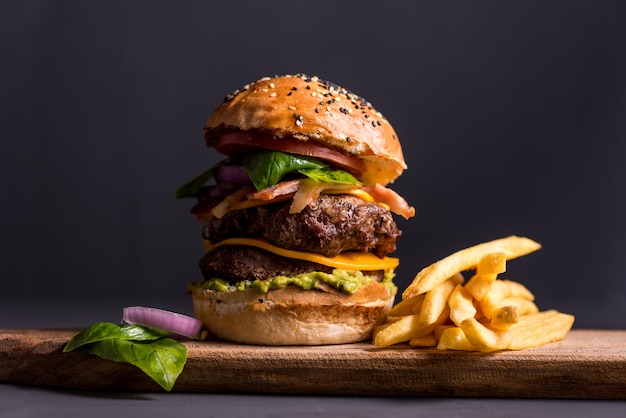 Foto schließe den burger ab