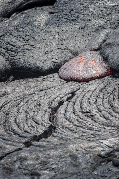 Schließen Sie herauf Lavafluss im Lavafeld