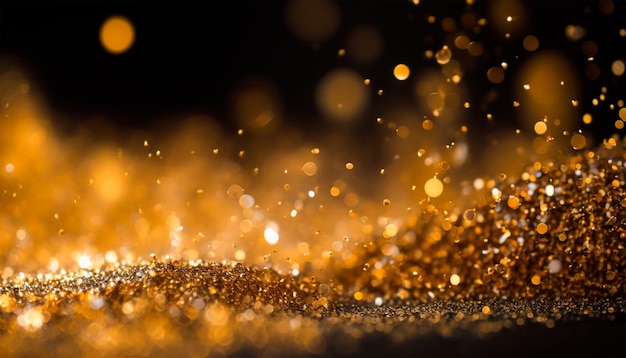 Schließen Sie oben vom goldenen Glitterpulverhintergrund