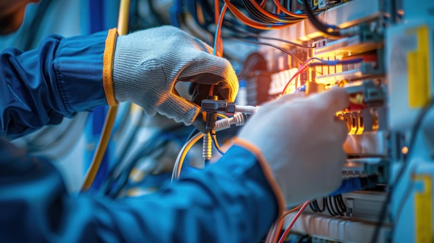 Schließung von Reparatur- und Wartungsarbeiten an Glasfaserverbindungen durch Internettechniker