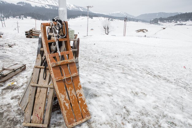 Schlitten auf Schneeberg