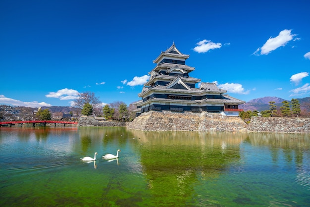 Schloss Matsumoto in Japan mit blauem Himmel