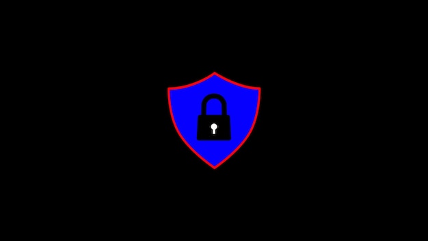 Schloss-Symbol auf schwarzem Hintergrund