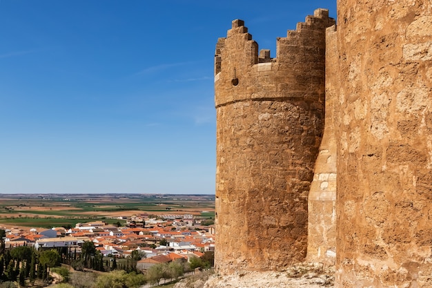 Schloss und Stadt Belmonte in La Mancha, Cuenca Spanien. Europa,