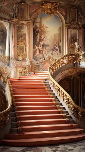 Schloss Versailles echte Treppe magischer repräsentativer Palast generativ