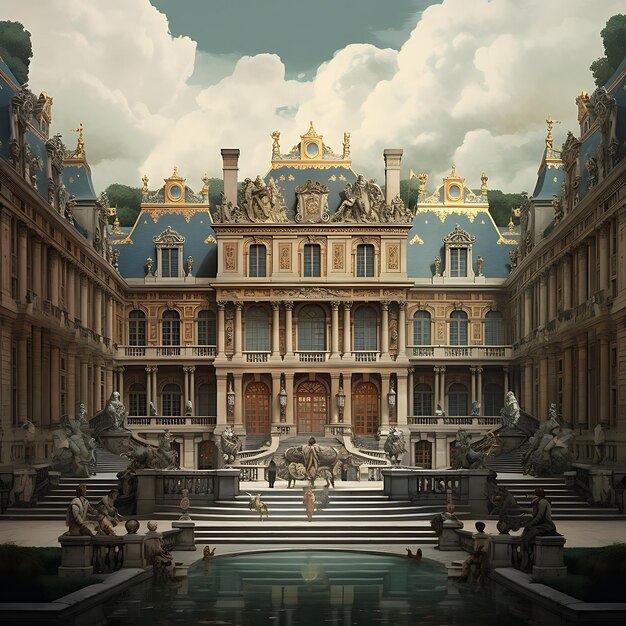 Foto schloss versailles pariser vororte frankreich versailles königspalast schloss versailles