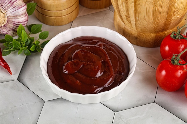 Schmackhafte Delocius Barbecue-Sauce in der Schüssel