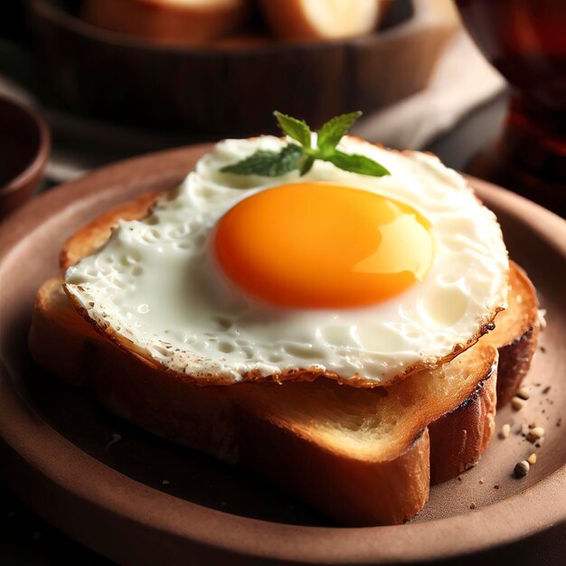 Schmackhafter Toast mit Spiegelei