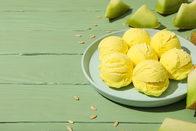 Schmackhaftes und frisches Sommeressen, Melonen-Eis